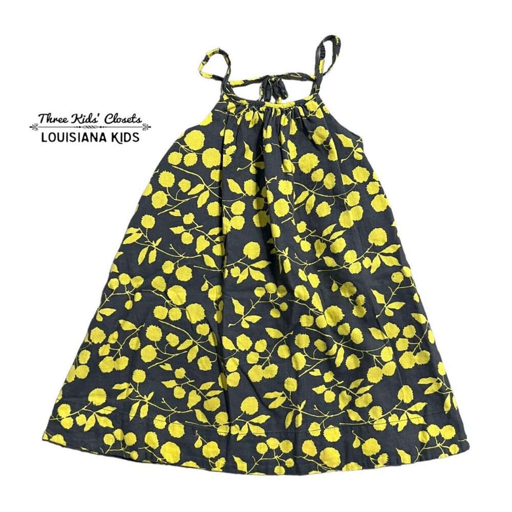 Baby Gap 4Y Grey & Yellow Floral Sun Dress